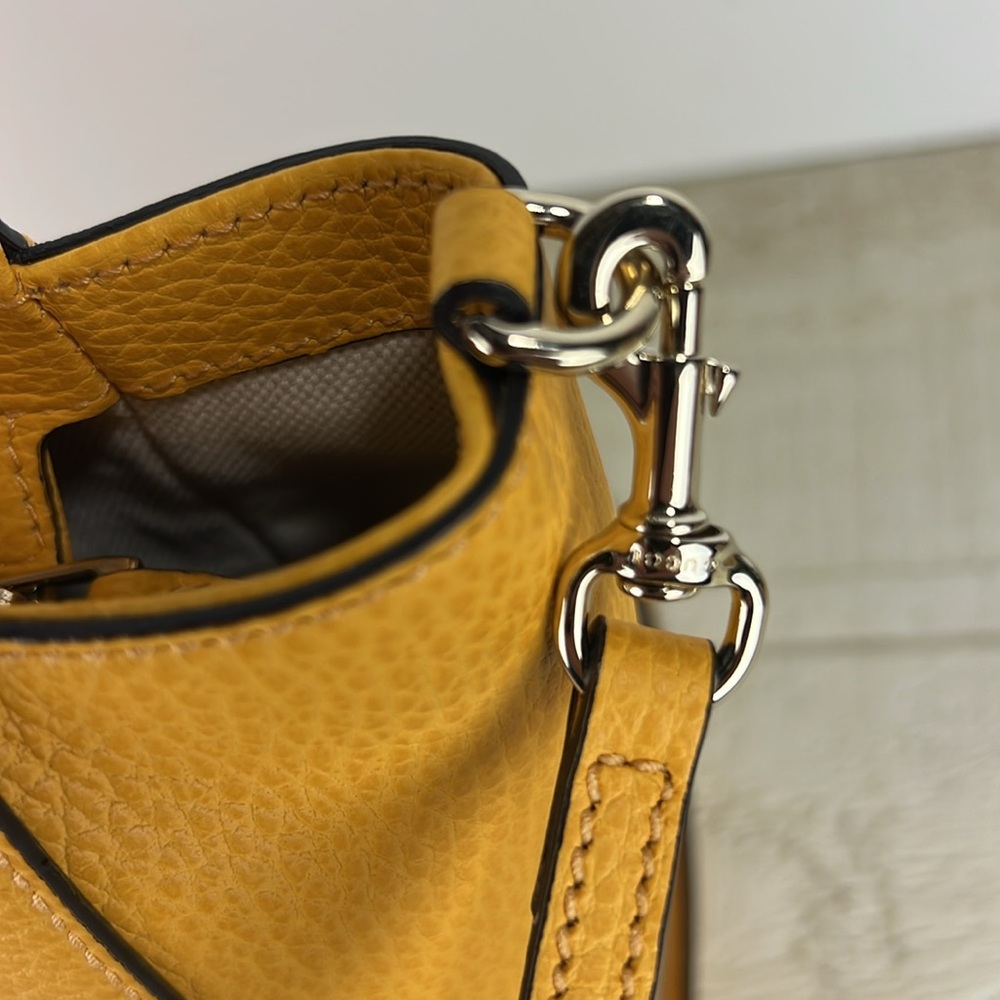 Gucci Yellow Leather Mini Swing Tote Bag ✅COA Included - Picture 13 of 16